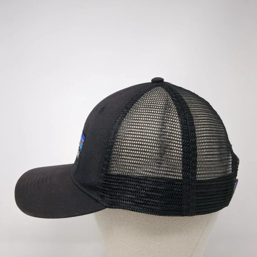 Patagonia Snapback Trucker Hat Black One Size Mesh Back Adjustable